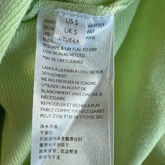 Women’s Saturday Sunday Anthropologie Lime Green Mock Neck Sweater Size Small - Picture 5 of 6